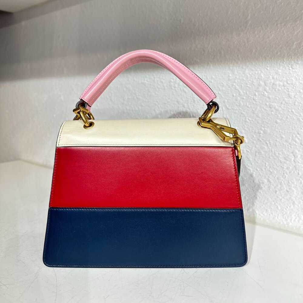 Gucci Tri-Color Leather Queen Bees With Top Handle Bag Shoulder Bag Crossbody - Picture 3 of 9